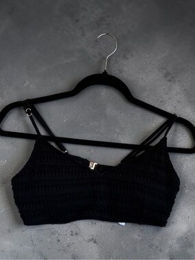 Black Lace Bralette with Double Straps